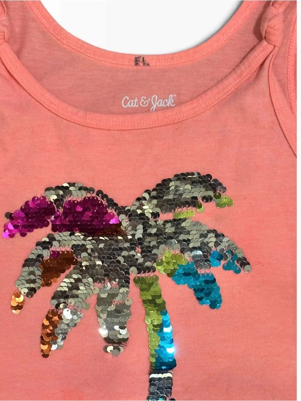 Cat & Jack Girls Shimmery Graphic Tees & Tank Top Bundle Size 7-8 - Lot of 4